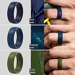 ThunderFit Silicone Rings for Men, Breathable