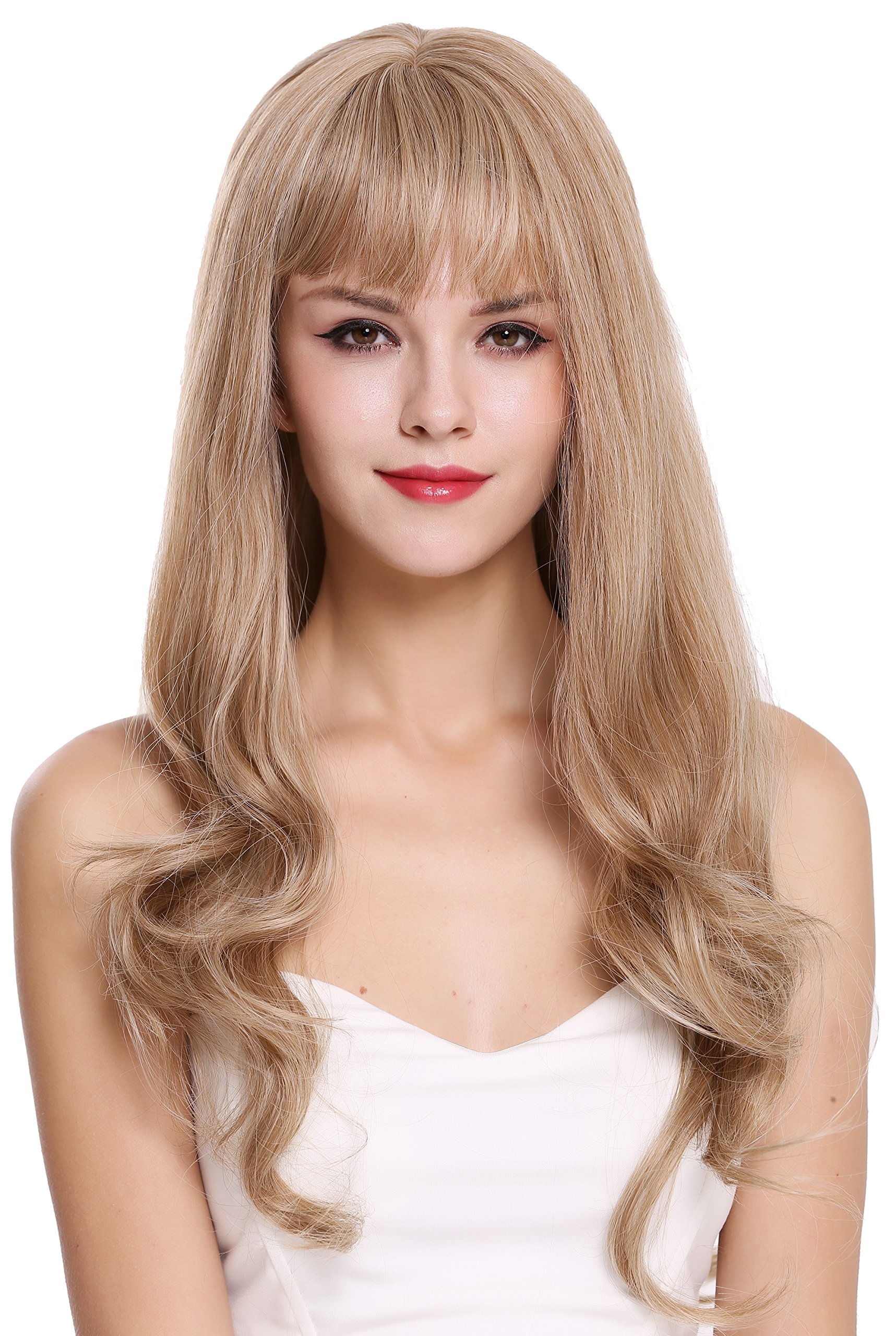 WIG ME UP - H950D-27/613A Quality women's wig long fringe sleek wavy hair tips blonde mix lady