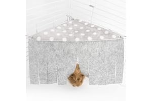 Niteangel Fleece Forest Corner Curtain Hideout Fun Hiding Spot for Ferrets Chinchillas Hedgehogs Dwarf Rabbits Guinea Pigs Syrian Hamster Rats (Gray)