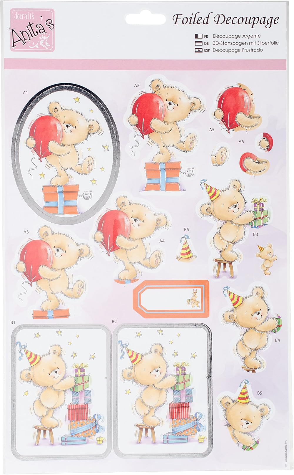 Anita's A4 Foiled Decoupage Sheet for Card Making & Scrapbooking