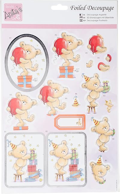 Anita's A4 Foiled Decoupage Sheet for Card Making & Scrapbooking