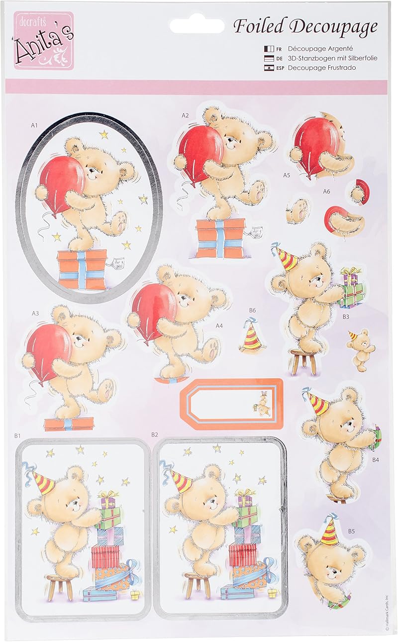 Anita's A4 Foiled Decoupage Sheet for Card Making & Scrapbooking