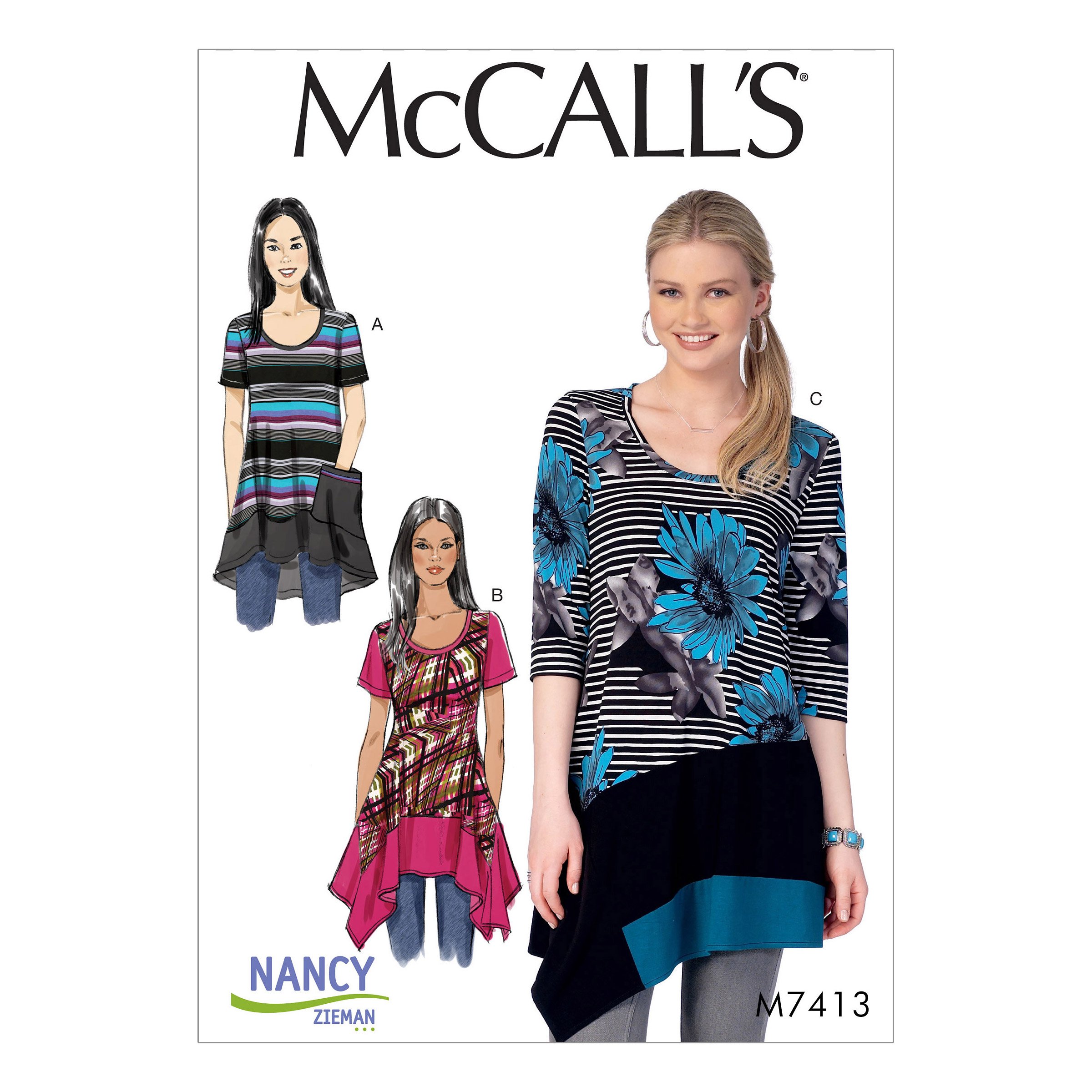 Mccall's Patterns 7413 RR,Misses/Women's Top,Sizes 18W-24W, Tissue, Multi/Colour, 17x0.5x0.07 cm