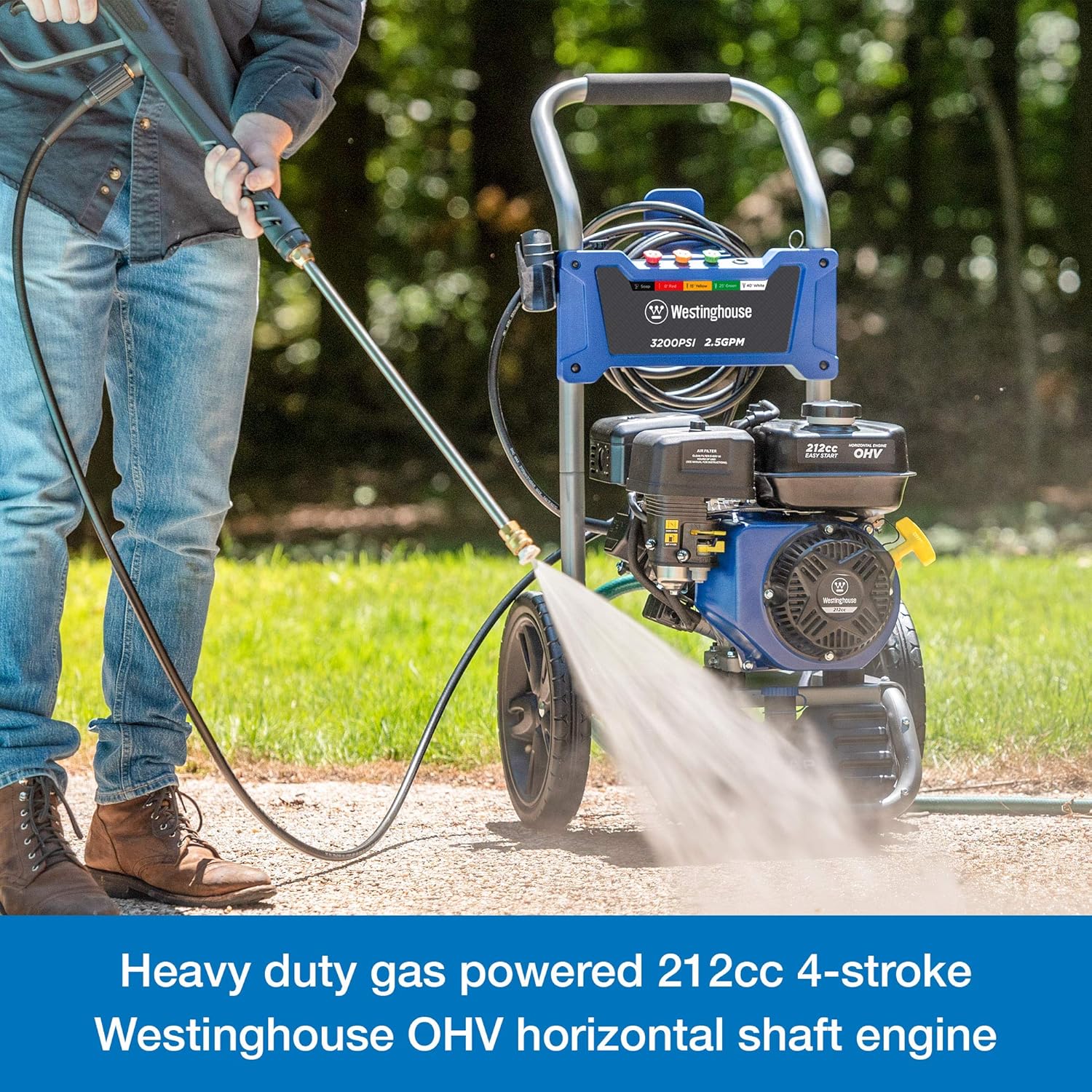 Westinghouse WPX3200 Gas Powered Pressure Washer 3200 PSI and 2.5 GPM, Soap Tank and Five Nozzle Set, CARB Compliant : Garden & Outdoor