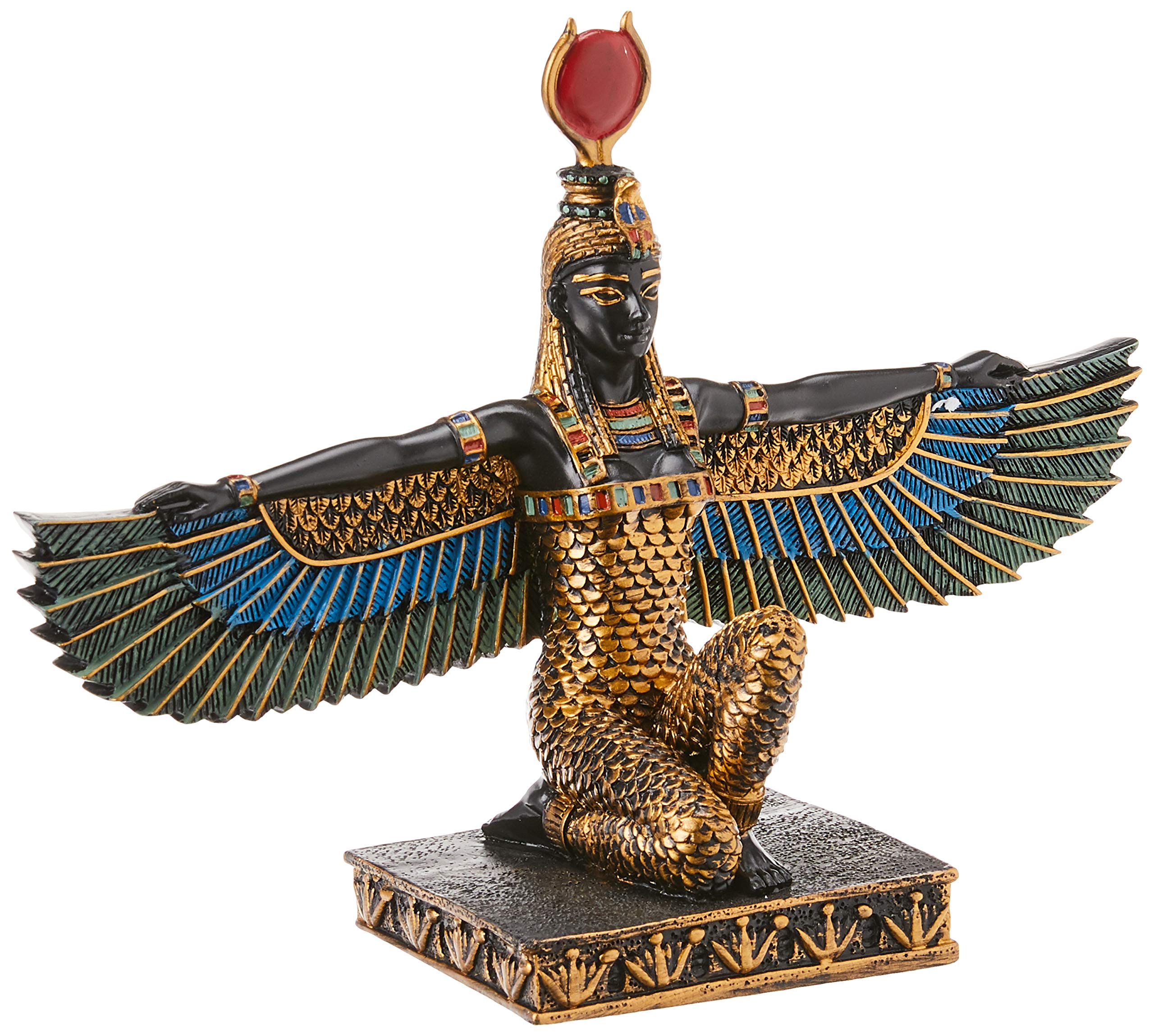 Design Toscano Isis Goddess of Beauty Egyptian Decor Statue, 23 cm, Polyresin, Full Color