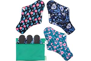 wegreeco Reusable Menstrual Pads - Reusable Sanitary Pads | Reusable Panty Liners | Soft Cloth Menstrual Pads - 6 Pack with 1