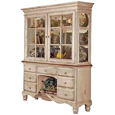 Hillsdale Wilshire Buffet and Hutch in Antique White Finish