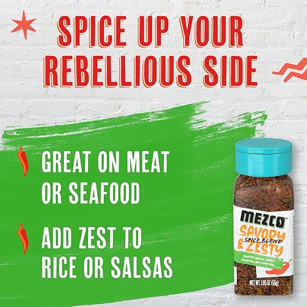MEZCO SPICE BLEND, SAVORY AND ZESTY, MEAL PREP SEASONING, 1.95 OZ