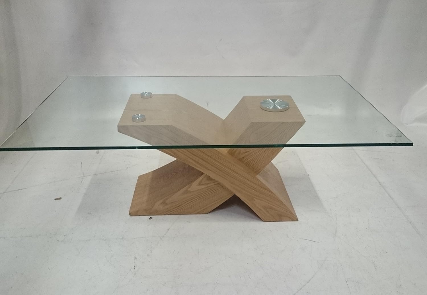 Designer Glass Wood Ex Display Coffee Table Living Room