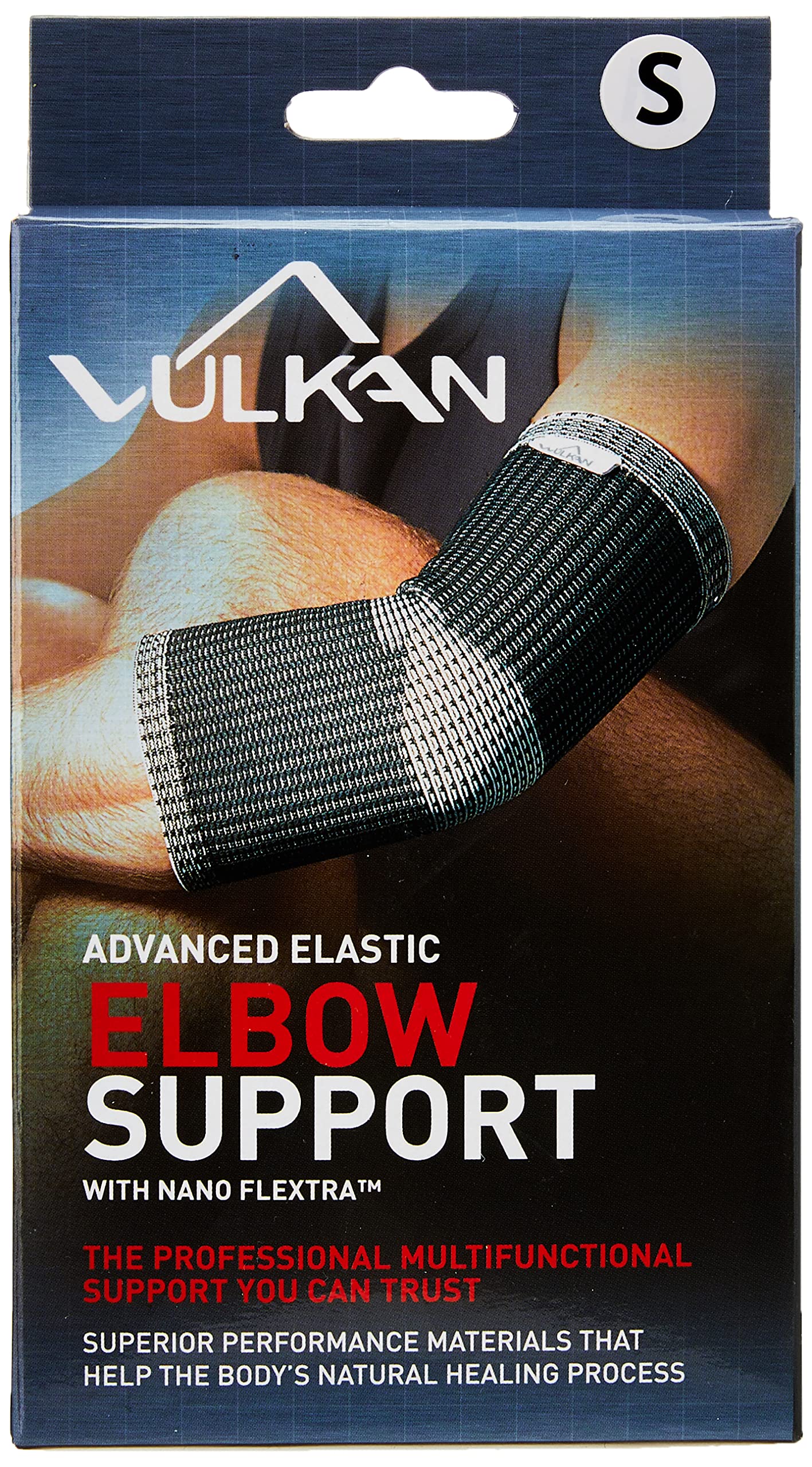 VULKAN Advanced Elastic Elbow Support, Small,Compression Support Sleeve, Padded Stabilizer Support for Sports & Recreation, Used for Muscle Relief, Tendonitis, Tennis Elbow, Golfer