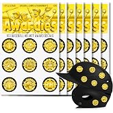 Awardies - Baseball &amp; Softball Helmet Achievement Award Stickers for Youth -153 Vinyl Water Proof Self Adhesive Decals - Little League, RBI, Home Run - Gold