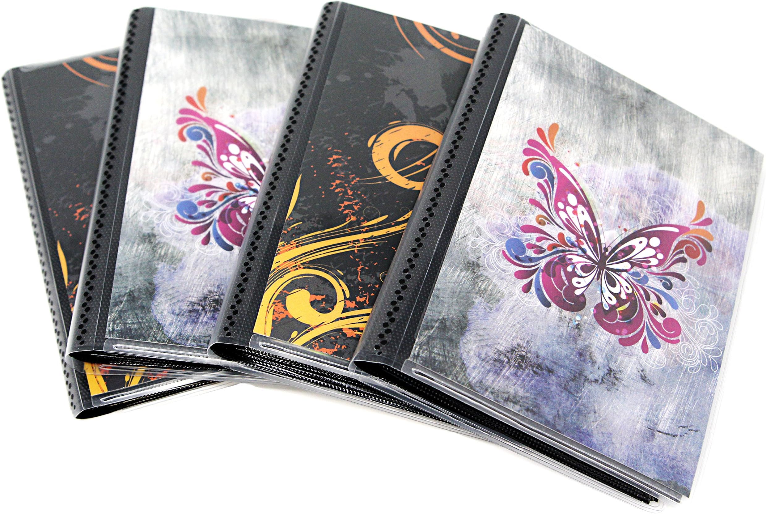 4 Pack CocoPolka 4 x 6 Flexible Photo Albums. 48 Pockets with Black Background & Customizable Covers.
