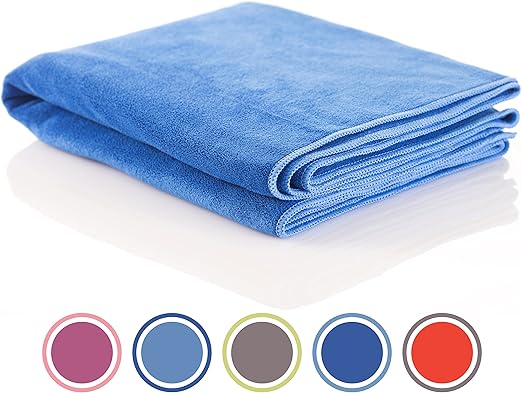 Amazon Com Microfiber Sports And Non Slip Hot Yoga Mat Towel Quick Dry Soft And Absorbent Gym Towels Camping Fitness Workout Pilates Travel Or Beach Blue Home Kitchen