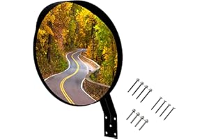 WatchYrBack BLACK 12 inch Convex Mirror, Outdoor or Indoor, Wide Angle View, Curved Traffic Safety and Security Mirror 310 mm