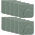 Comfy Cubs Muslin Burp Cloths 20" x 10", Pack of 10 - Large, 6-Layer, Ultra Absorbent 100% Cotton for Baby Drool and Messes - Soft, Safe & Gentle Baby Burp Cloths for Boys & Girls - Fern