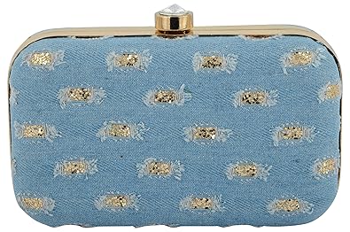 Tooba Womens Clutch (Blue, Blue Glitter Jeans6X4_1)