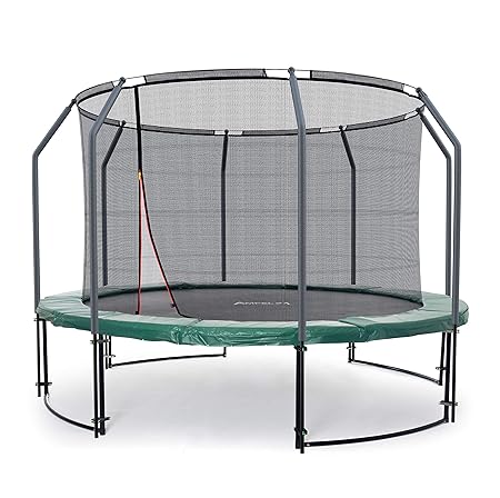 Ampel 24 Deluxe Outdoor Trampolin 305 cm grün komplett mit innenliegendem Netz, Belastbarkeit 150 kg, Sicherheitsnetz mit Sta