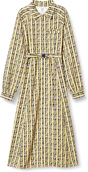 Amazon Co Jp ジュエティ ワンピース カラーネガパターンマキシワンピース レディース イエロー 日本 M 日本サイズm相当 服 ファッション小物