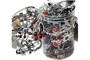 MINGRI Mystery Jewelry Jar for Women, Gothic Witchy Jewelry Gift Set(Goth Boho Mixed Punk Everyday Necklaces,Earrings, Rings,Bracelets/Bangles),Unique Alternative Fashion Romantic Present for Her