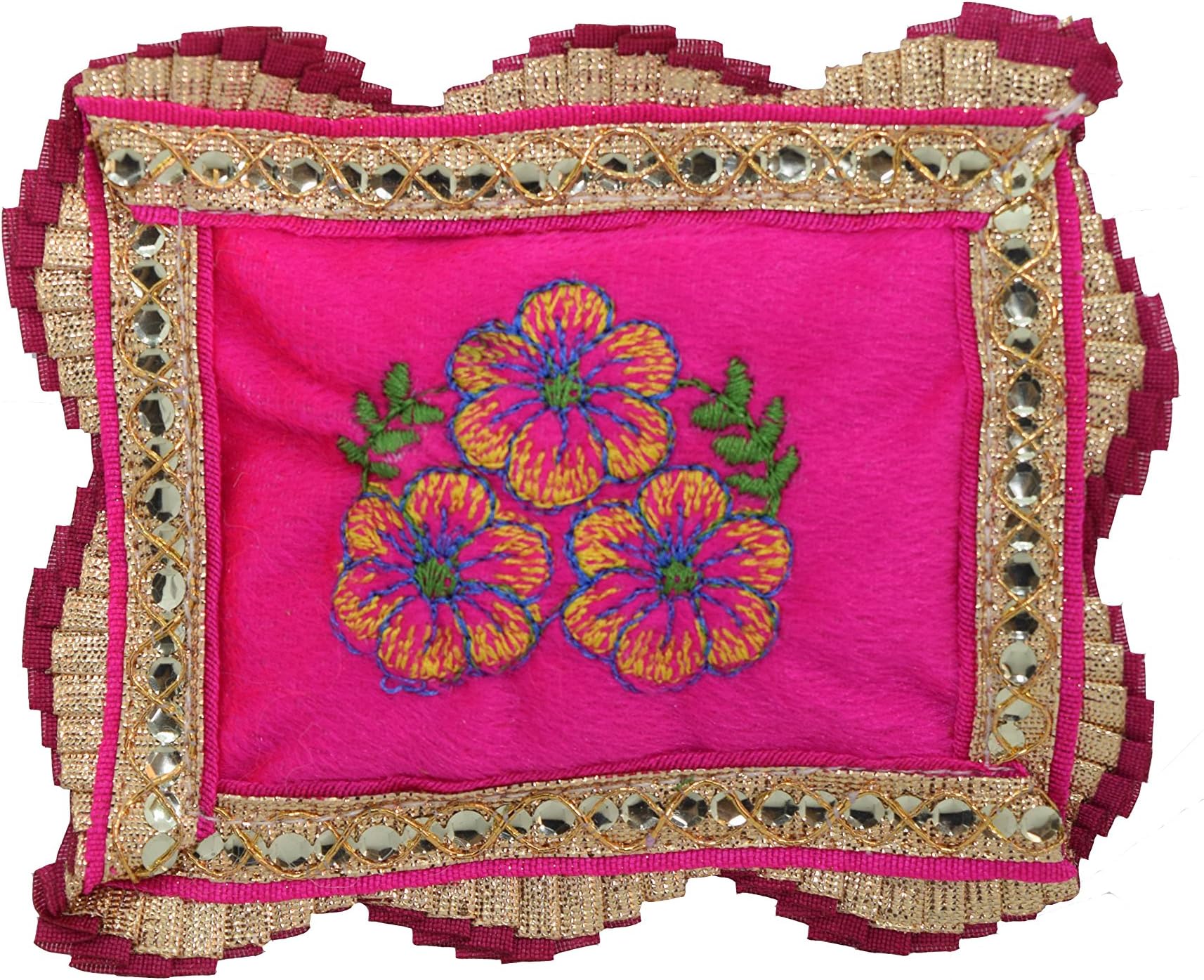 Handmade Royal Pink Bal Krishna Aasan / Gadi for 1 t0 3"Laddu Gopal Idol