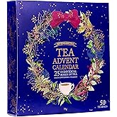 New English Teas Christmas Tea Advent Calendar, 50 Pyramid Teabags, 5 Festive Black Tea, Fruit & Herbal Blends
