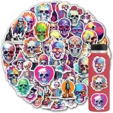 102 Pack Cool Skull Stickers for Adults,Fun Skull Sticker for Water Bottle | Vinyl Waterproof Sticker for Decor Party Favors for Luggage,Laptop,Gothic and Horror Sticker for Adults