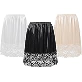 Coucoland Half Slips for Under Dresses - 20" Black White Womens Underskirt Half Slip Women Under Dress Shirt Skirt Extender