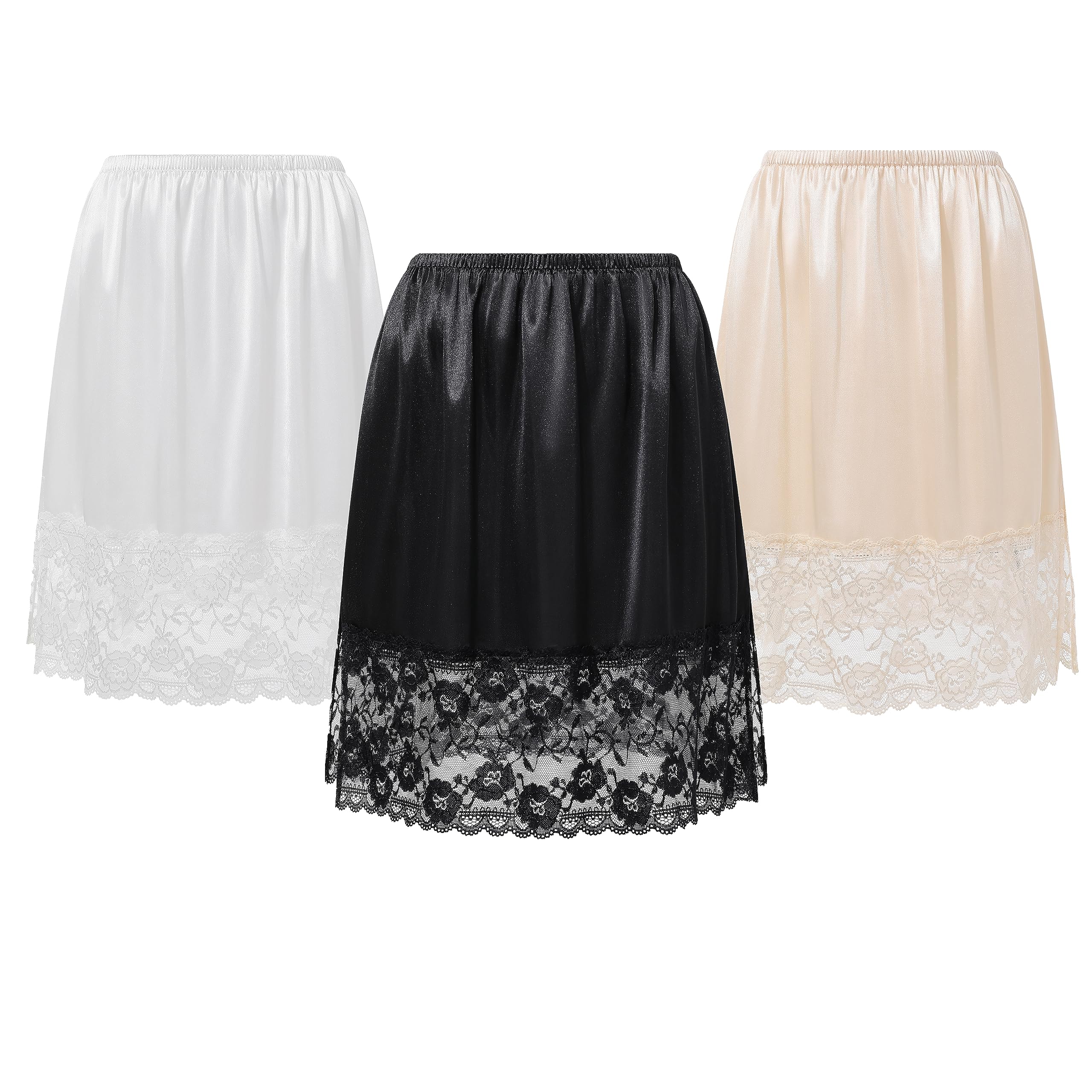 Photo 1 of Coucoland Half Slips for Under Dresses - 20" Black White Womens Underskirt Half Slip Women Under Dress Shirt Skirt Extender