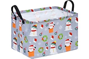 KUNRO Christmas Gift Storage Basket Rectangle Storage Organizer for Nursery Hamper Home Bedroom Laundry Hamper Shelf Baskets.