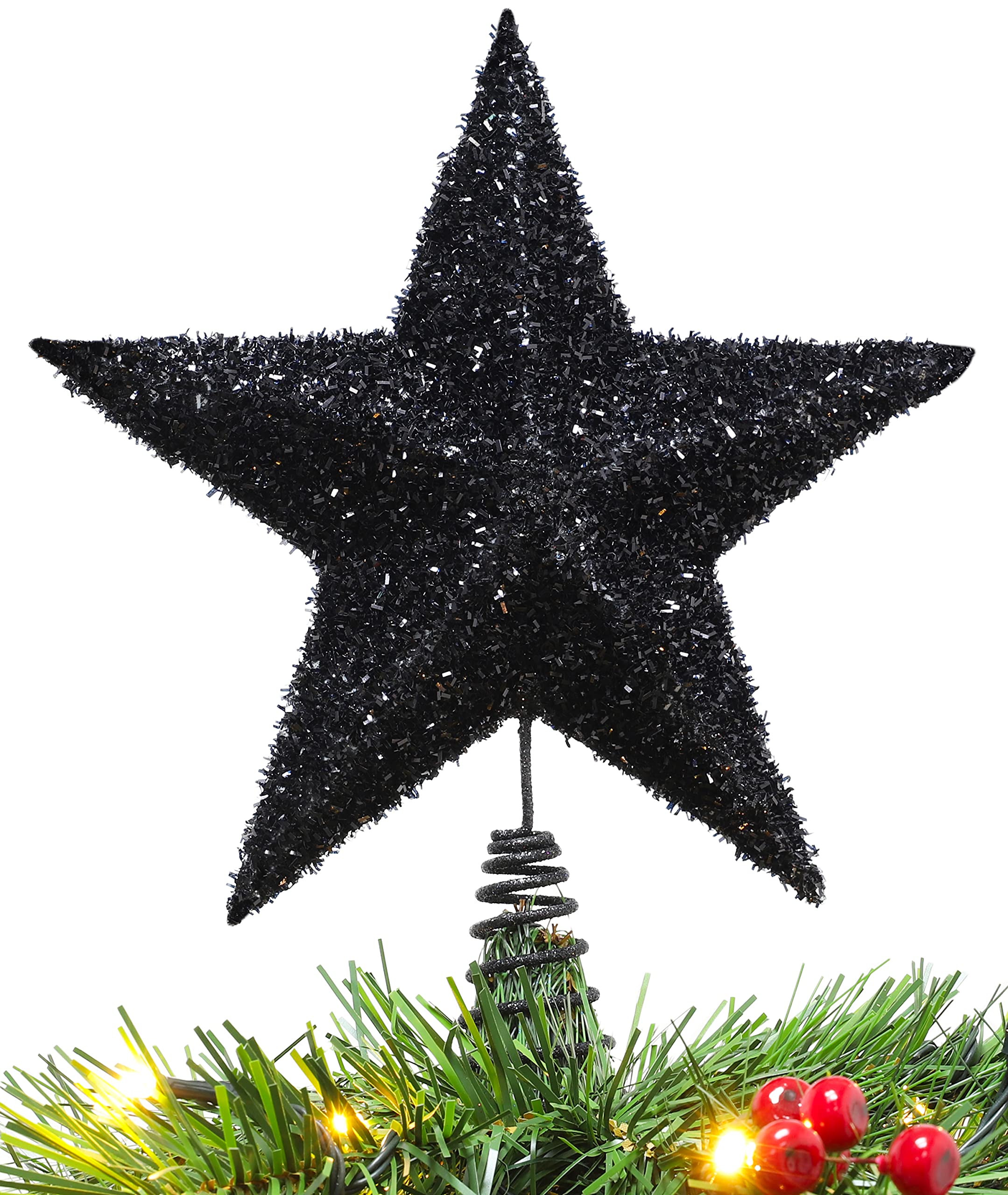Christmas Concepts® 28cm Sparkly Tree Top Star - Luxury Christmas Decorations (Black) — image 1