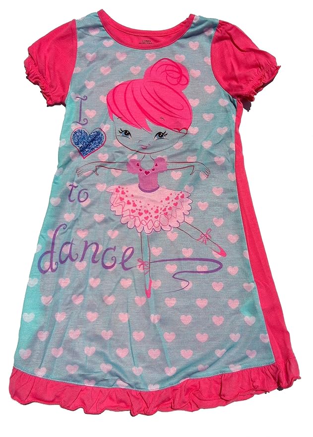 Dancing Ballerina Short Sleeve Girls Nightgown (3T) Clothing