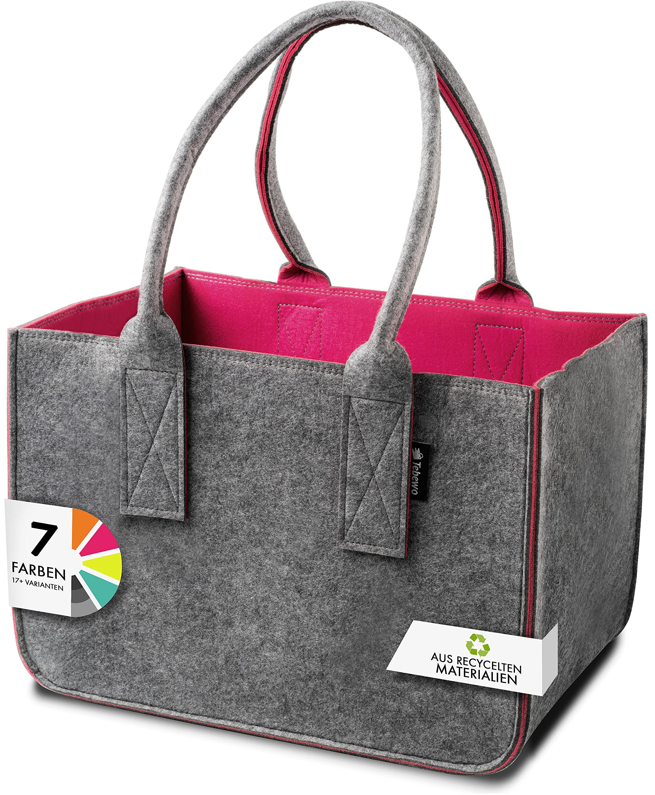 Tebewo Felt Shopping Bag - Large Foldable Multipurpose Carry Bag