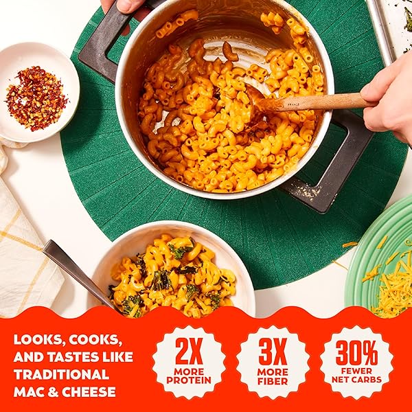 BANZA ELBOWS & WHITE CHEDDAR MAC AND CHEESE – HIGH PROTEIN, GLUTEN FREE, AND LOWER CARB PROTEIN MAC AND CHEESE – 5.5OZ