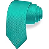 Branduce 2.4"(6cm) Solid Pure Color Skinny Tie Plain Slim Necktie for Men