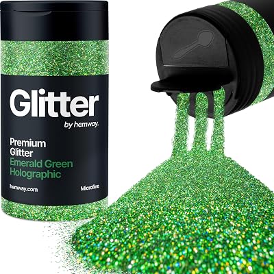Hemway Holographic Emerald Green Glitter 130g Microfine Glitter