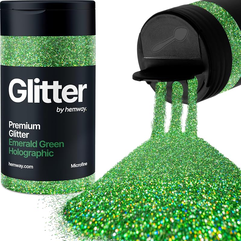 Hemway Holographic Emerald Green Glitter 130g Microfine Glitter