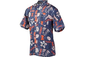 Wes and Willy Mens College Hawaiian Short Sleeve Button Down Shirt Vintage Floral