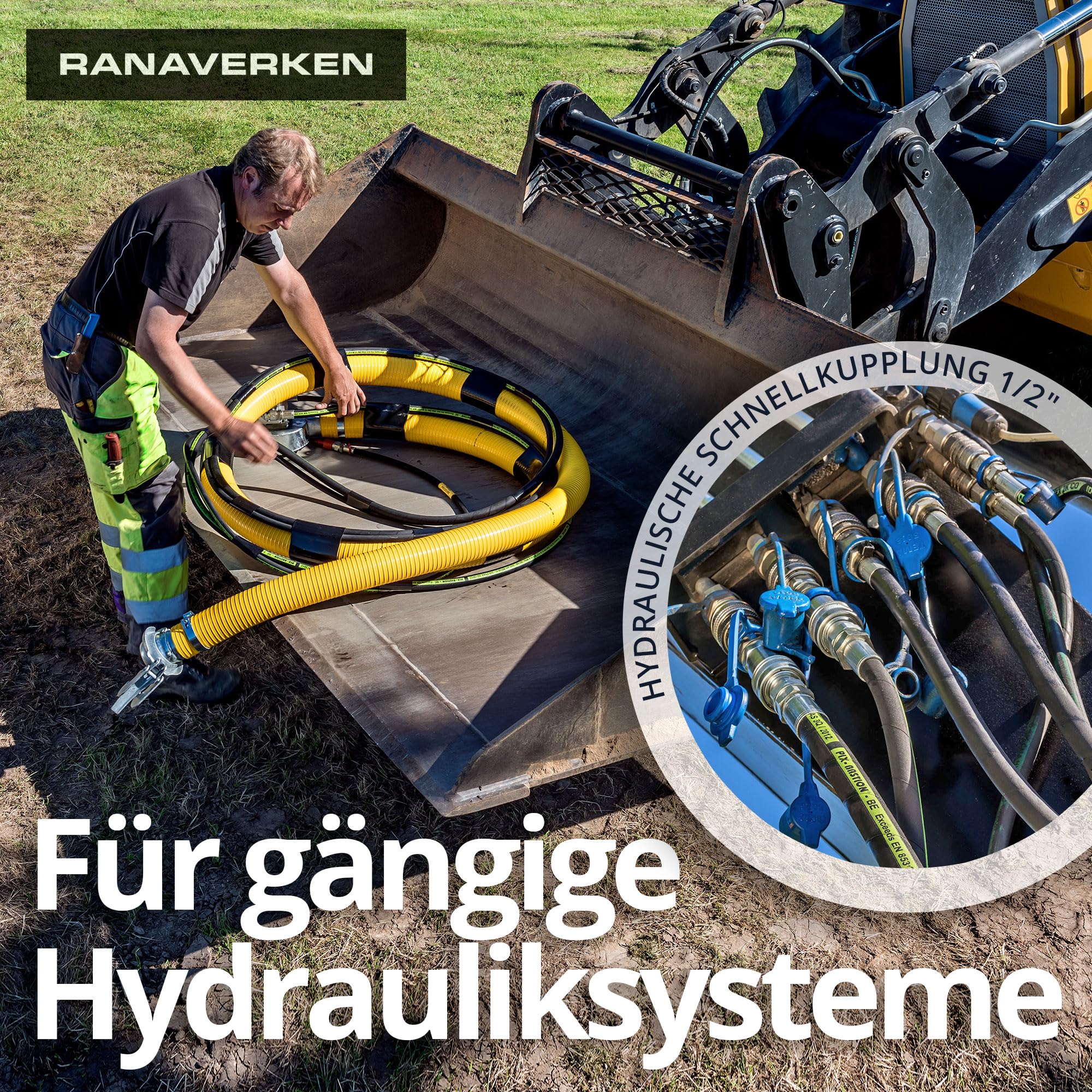 Hydraulikpumpe 100 – Hochleistungs-Schmutzwasserpumpe mit Turbinen-System | Hydraulisch betriebene Tauchpumpe für Landwirtschaft, Bau & Notentwässerung | 2,0 kW, Robust & Effizient 4