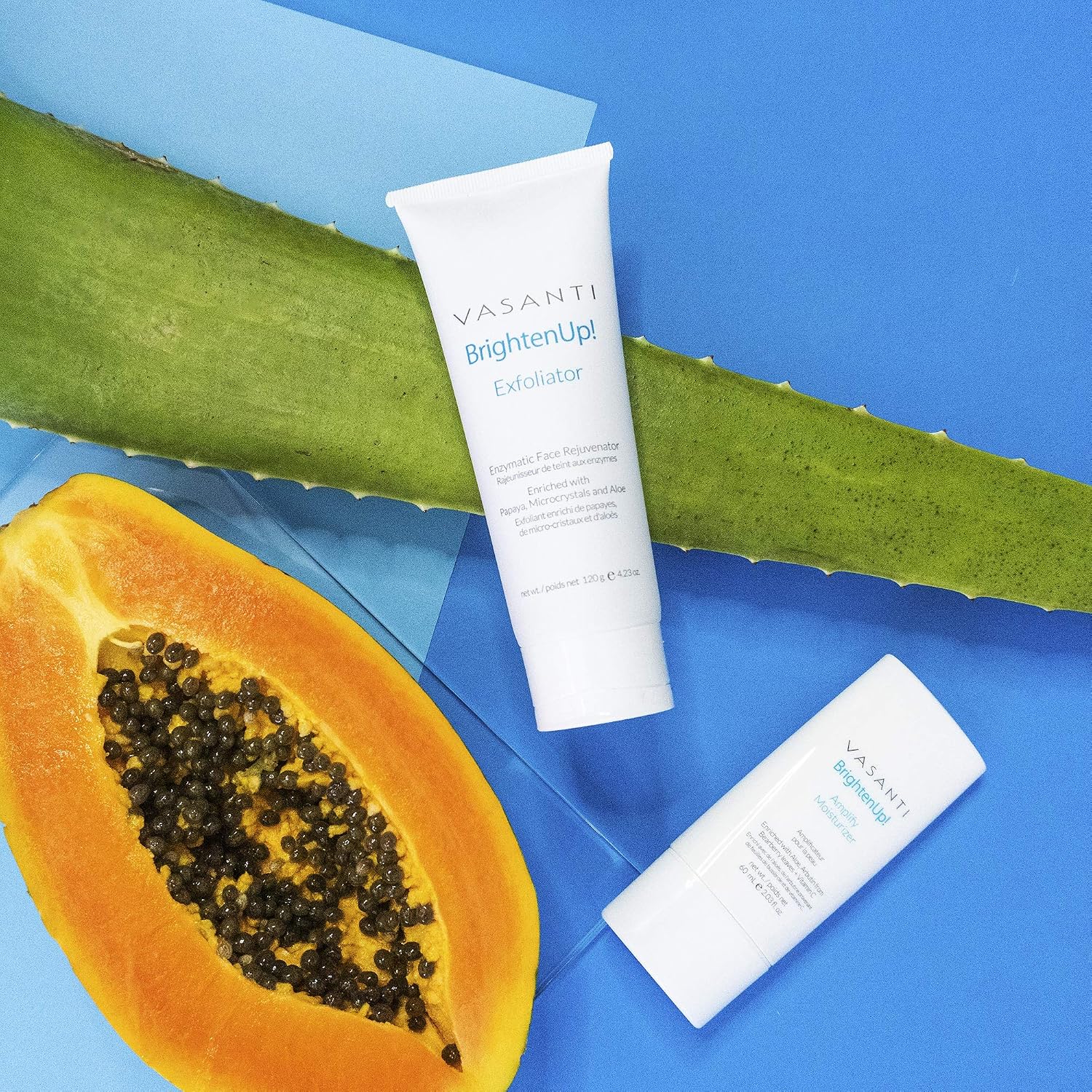 Vasanti Brighten Up Exfoliator (120g) and Moisturizer (60ml) Kit, Brighten, Cleanses - Image 3