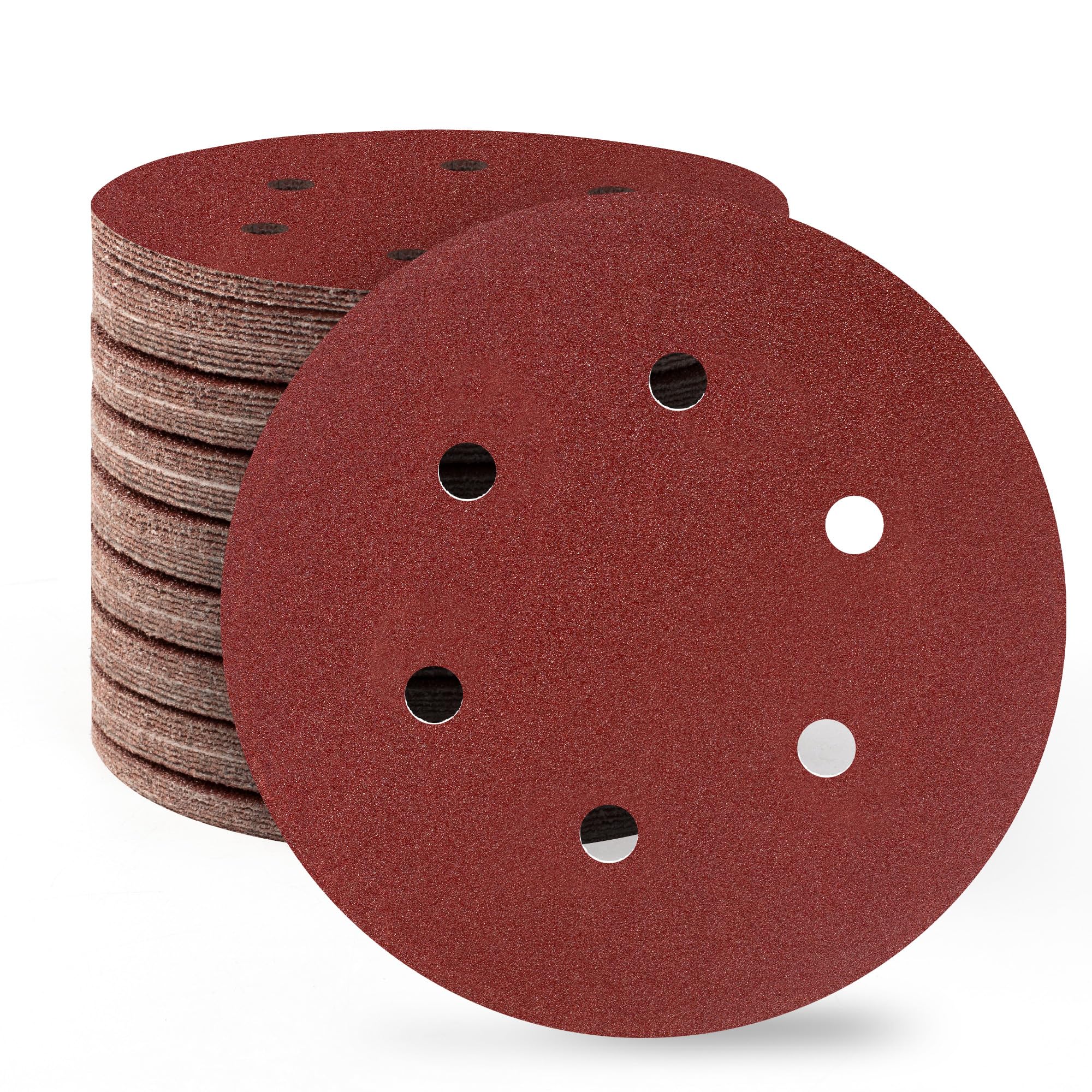 SATC 150mm Sanding Discs 80PCS 100 Grit 6 Holes Orbital Sander Discs Hook and Loop Sanding Pads for Random Orbital Sander
