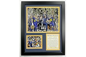LEGENDS NEVER DIE, INC. Michigan Football | 2023 CFP National Champions | Framed Double Matted Photo Collages | (12"x15", Podium)