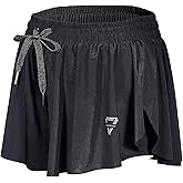 luogongzi 2 in 1 Flowy Running Shorts for Women Gym Yoga Athletic Womens Workout Biker Spandex Lounge Sweat Skirt Summer