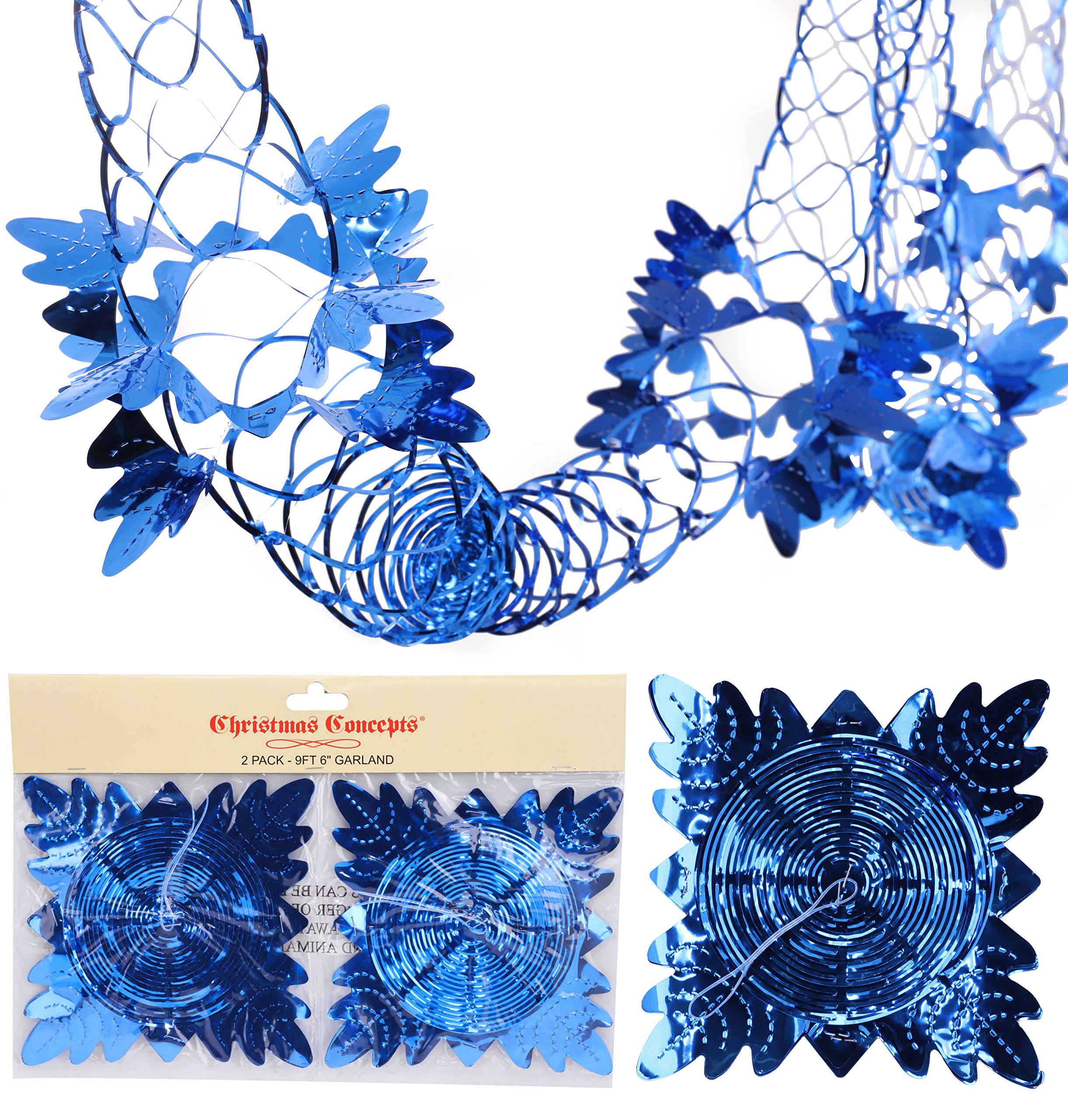 Christmas Concepts® Pack Of 2 2.7m (9ft) Garland Festive Hanging Decorations - Christmas Decorations (ROYAL BLUE)