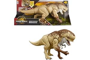 Mattel Jurassic World Rebirth Distortus Rex Rumble N Rampage Dinosaur Action Figure 22 Inch with 2 Attack Actions, Content-Accurate, Digital Play