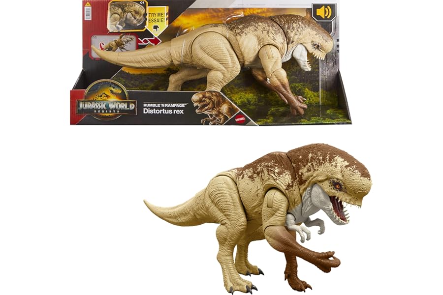 Jurassic World Distortus Rex 22" Dinosaur Figure — Rebirth Rumble & Rampage Action