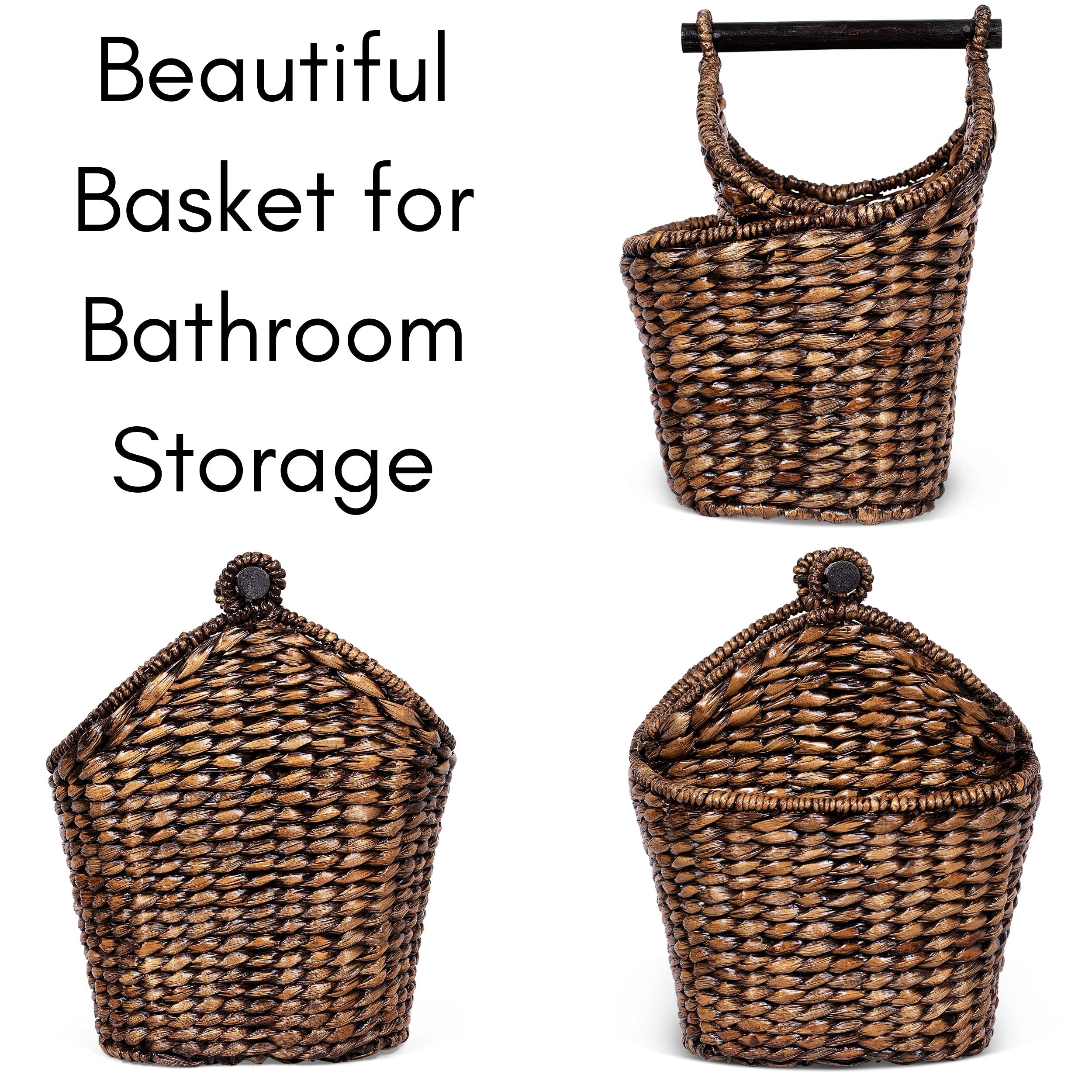 BIRDROCK HOME Seagrass Magazine and Bathroom Basket