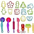 Kare & Kind® Set of 19pcs Smart Dough Tools Kit with Models and Molds (Animals, Flowers, Tractor, People)