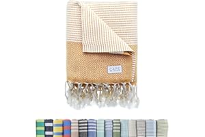 Cape Comforts Oversized Turkish Beach Towel, Diamond Dobby Sunflower - 37'' x 67'' - Super Soft & Lightweight | Quick Dry Sand Free Travel Towels for Beach or Bath | Gifts