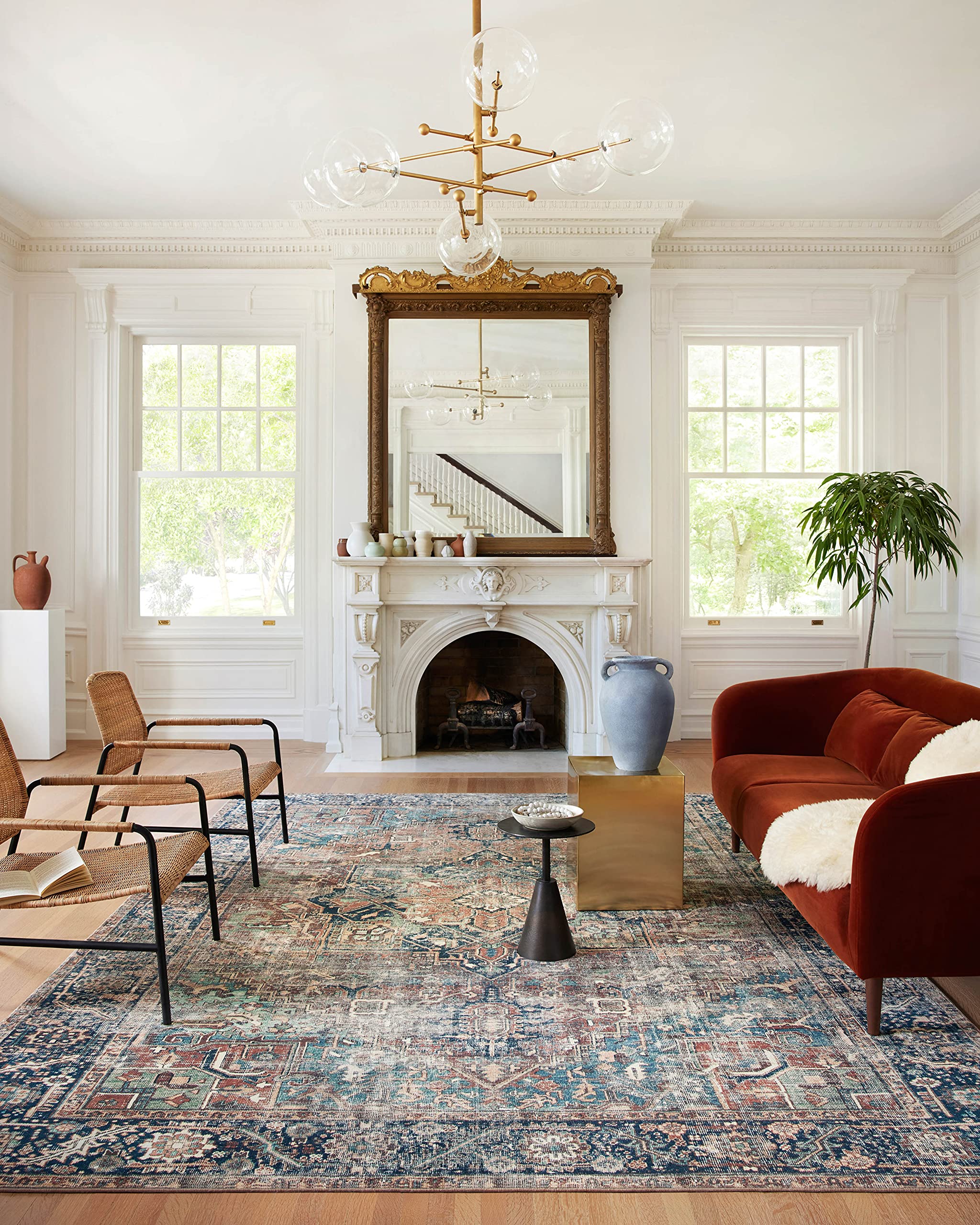 Photo 1 of **SIMILAR ITEM** **UNKNOWN MEASURES** Terracotta/Lagoon Area Rug Easy Clean Large Patterned Area Rug for Living Room, Bedroom, Dining Area