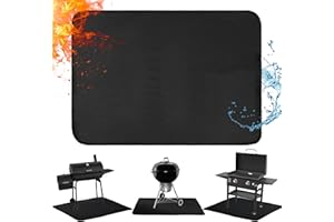 Amerbro 65 x 36 in Under Grill Mats for Outdoor Grill - Fireproof BBQ Grill Mats for Charcoal Grill, Gas Grill, Smoker, Oil-proof Grilling Mat Protect Deck and Grass for Blackstone,Weber,Royal Gourmet